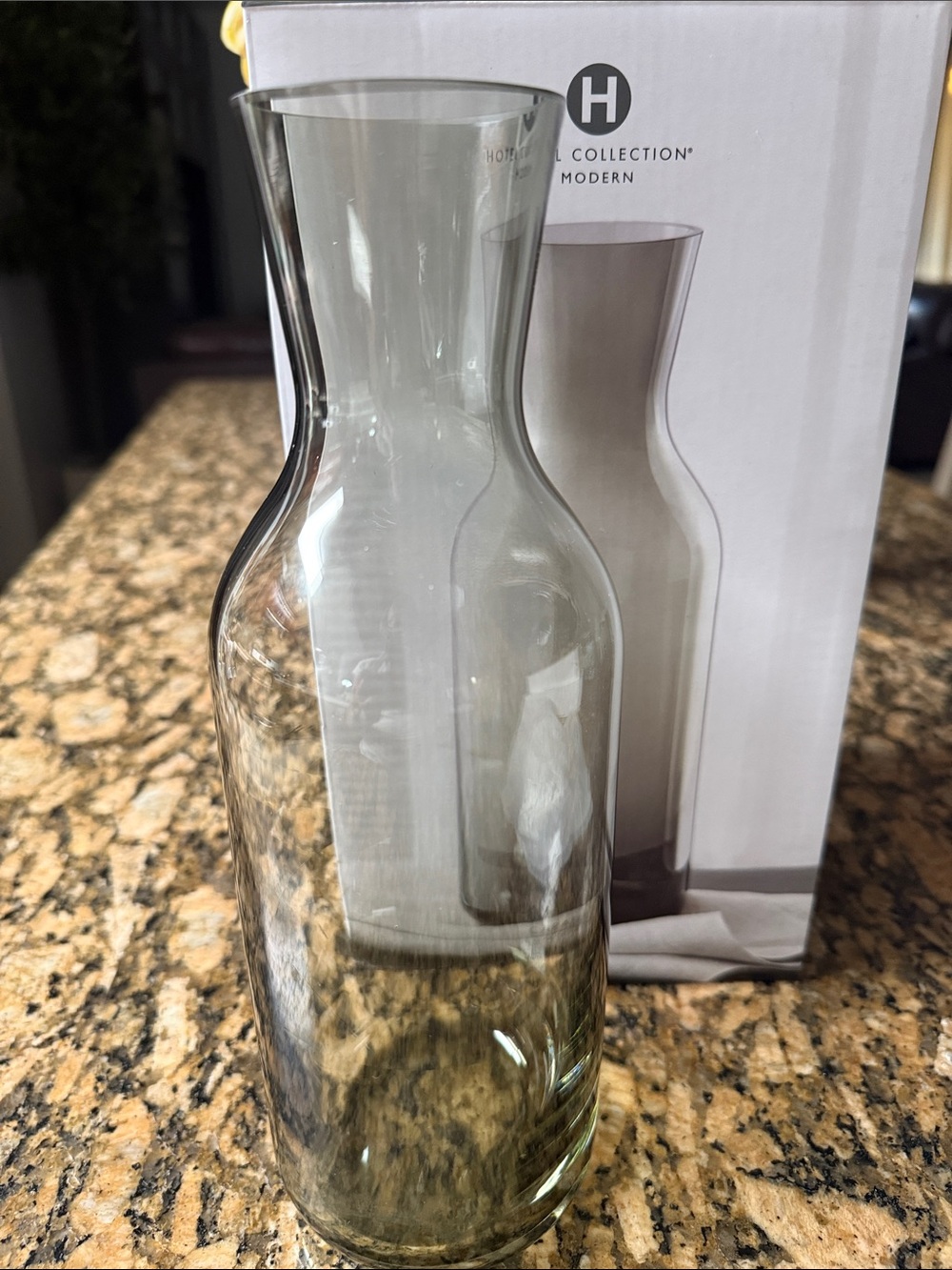 Hotel Collection Smoky Glass Curved Carafe - Gray